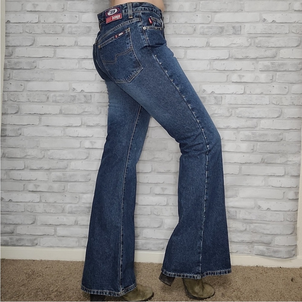 Vintage Bongo Dark Wash Flare Jeans with Stud Detailing
